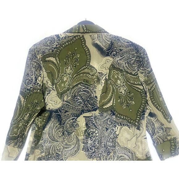 Apartment Nine Blouse Top Women's Size Large Button Up Green - Picture 6 of 7